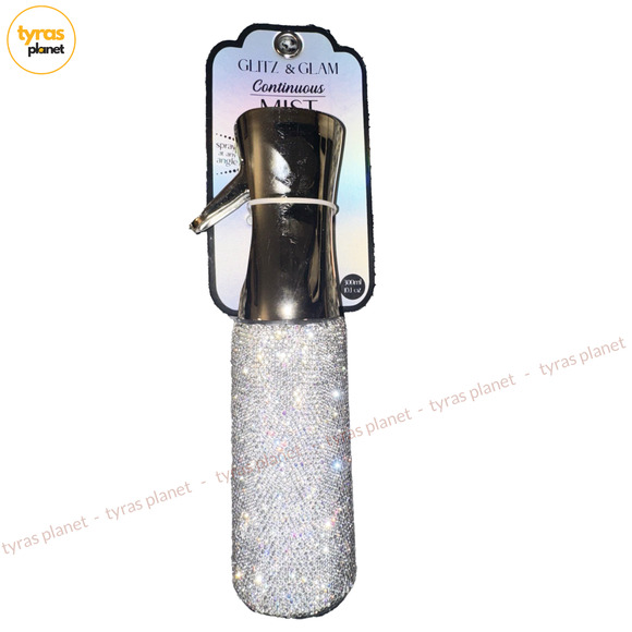 Glitz & Glam Silver Bedazzled Continuous Mist Spray Bottle - Picture 1 of 7